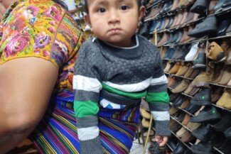 Dominic waiting patiently for his new shoes too.